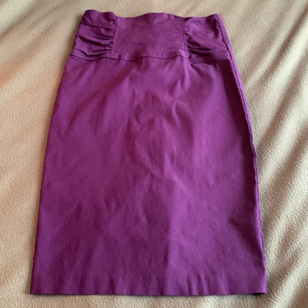 Sakkas purple pencil skirt. Labeled medium but fits like small. Stretch.